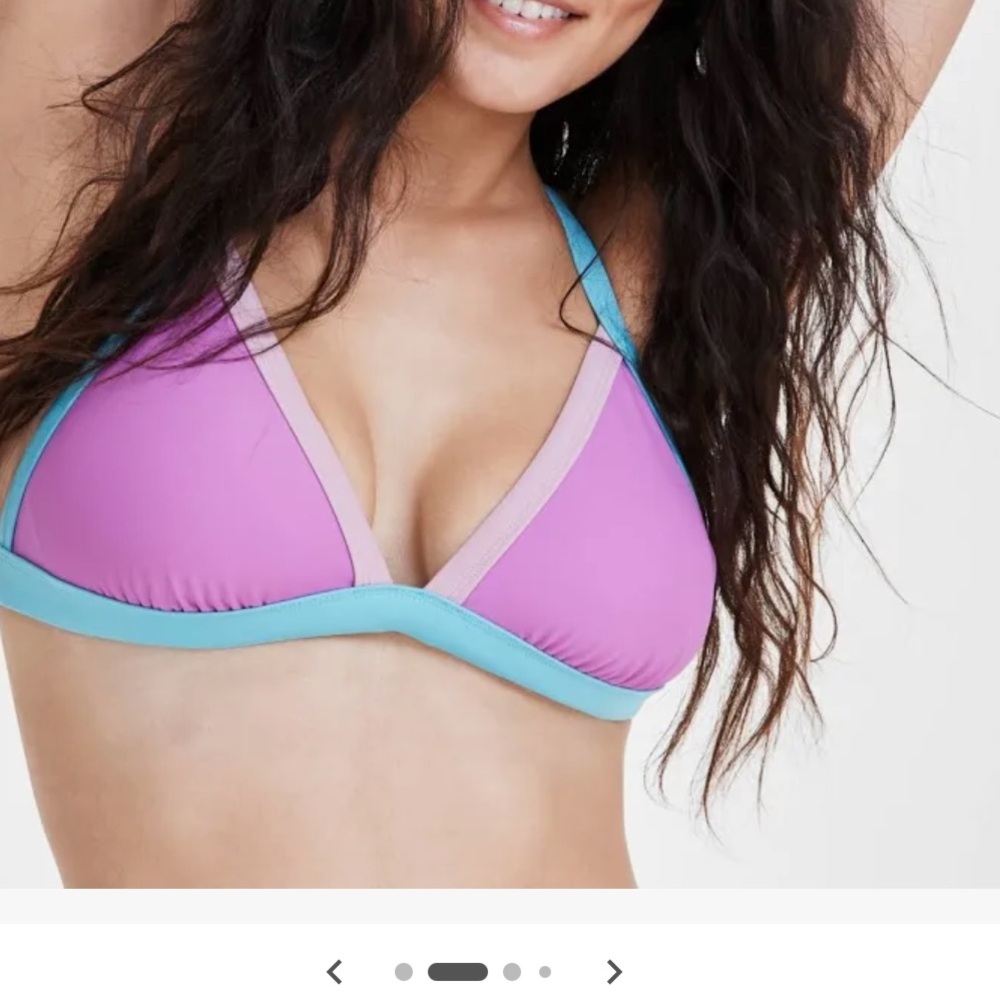 Salt + Cove Vibrant Pink and Blue Bikini Top